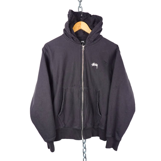 Stussy Black Zip Up Hoodie - Size S