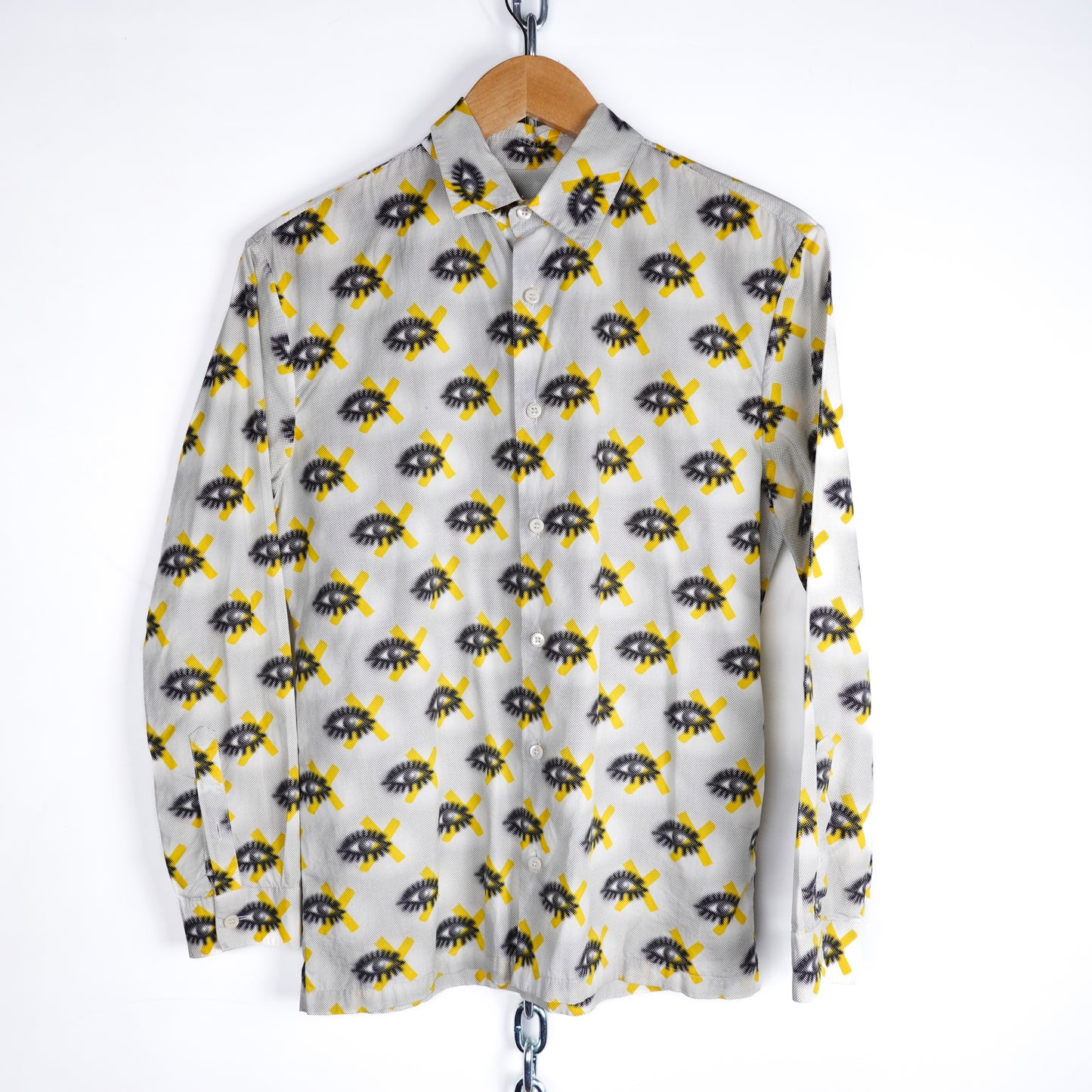 2015 Prada Eye Logo Button Up - Size M