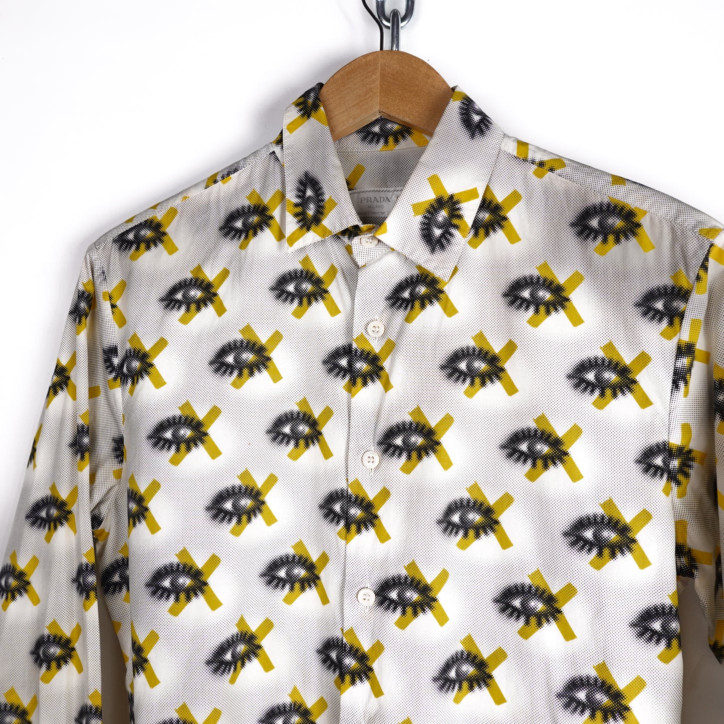 2015 Prada Eye Logo Button Up - Size M