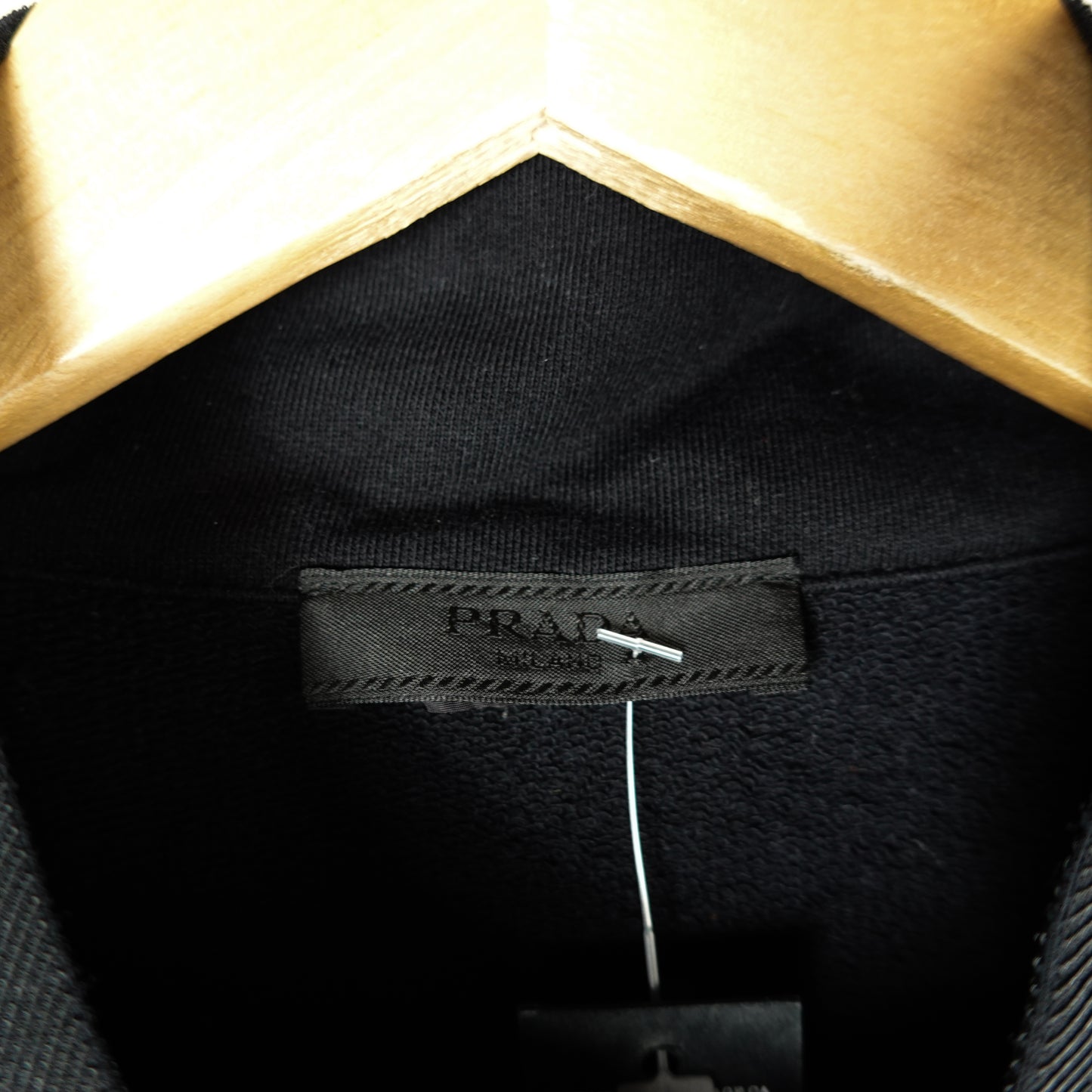 2015 Prada Nylon Panel Zip Up Sweater - Size L