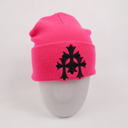 Chrome Hearts Triple Cross Pink Beanie