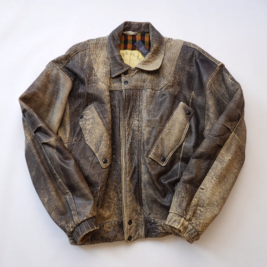 Vintage Bilerman Bros. Plaid Lined Leather - Size L