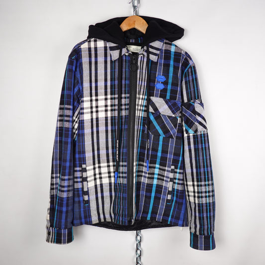 Off White Oversized Flannel Hooded Jacket - Size S