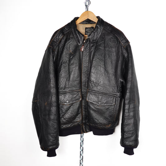1989 Avirex Type A-2 US Air Force Leather Jacket - Size L