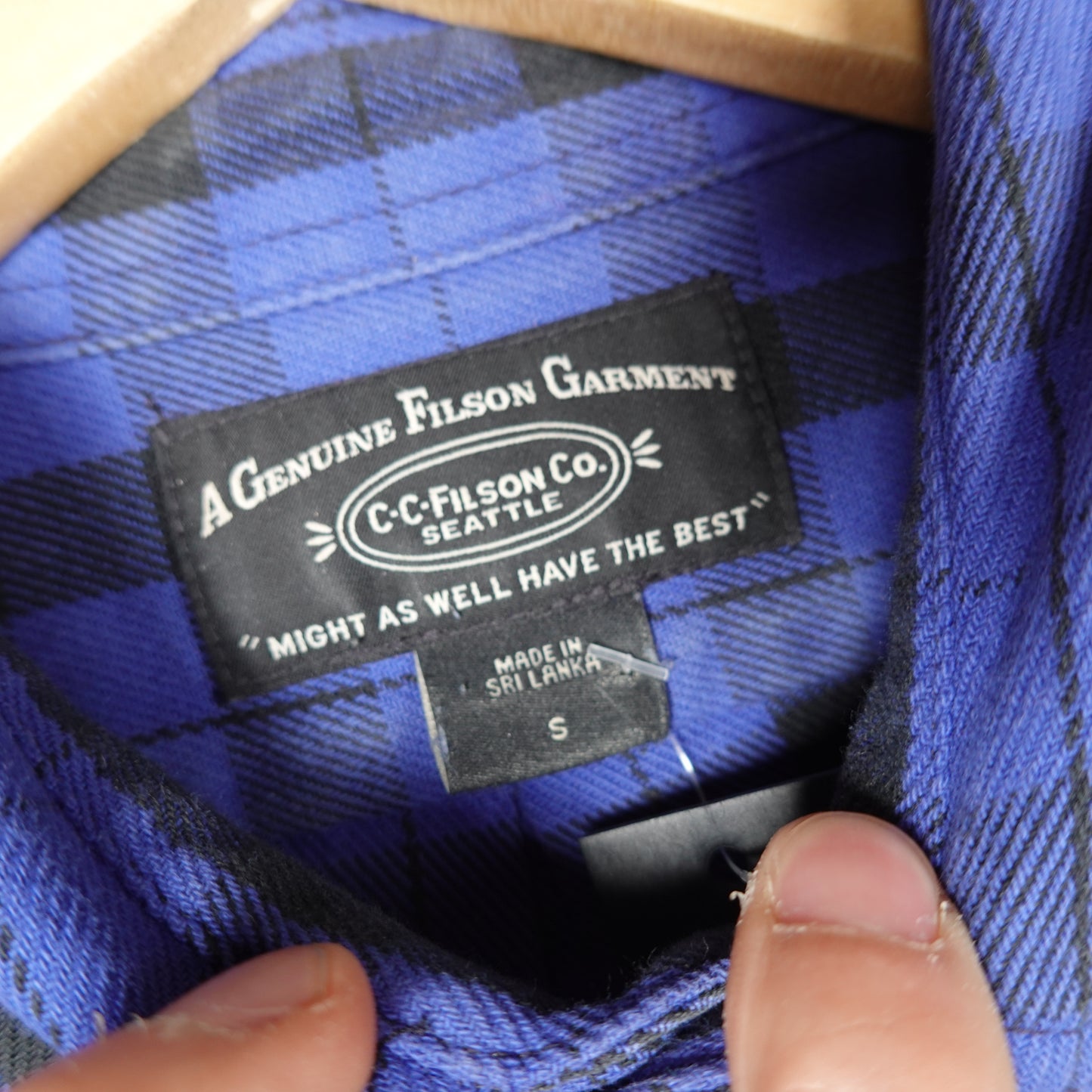 Filson Blue Plaid button Up - Size S