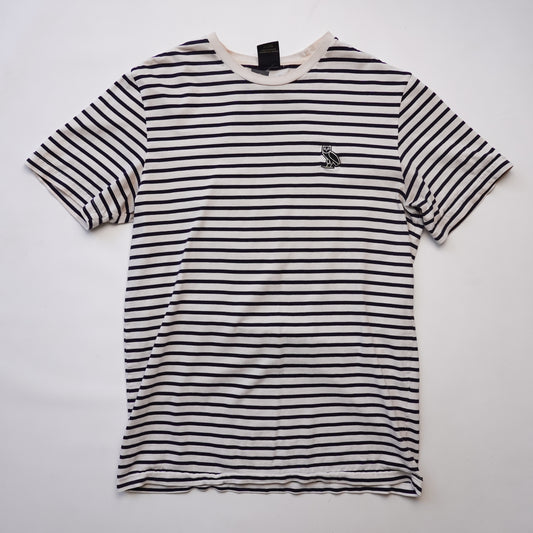 OVO Black/White Striped Tee - Size S