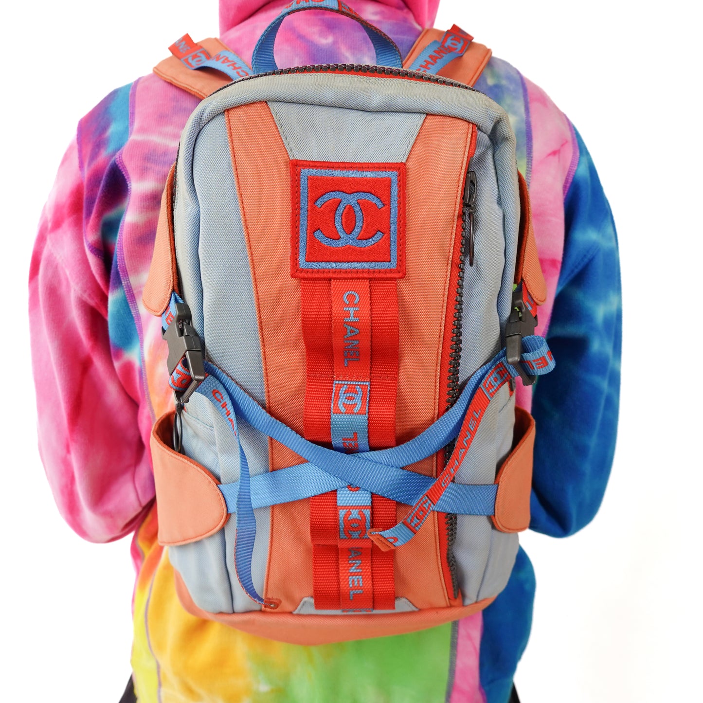 Chanel SS2002 Sport Collection Back Pack - Blue & Coral