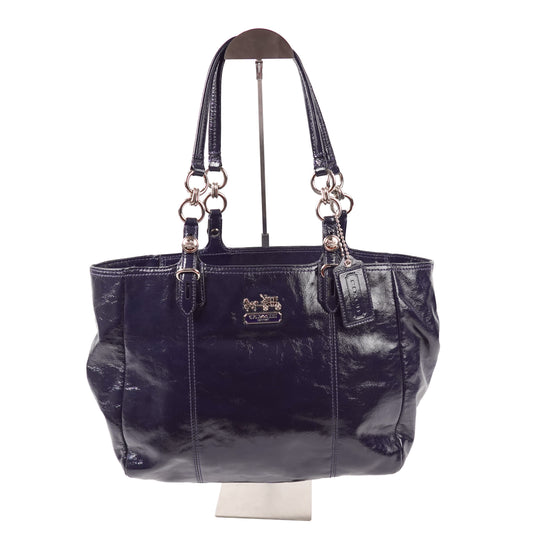 Coach Navy Patent Leather Bag