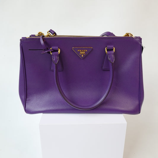 Prada Saffiano Galleria Double Zip Tote Bag