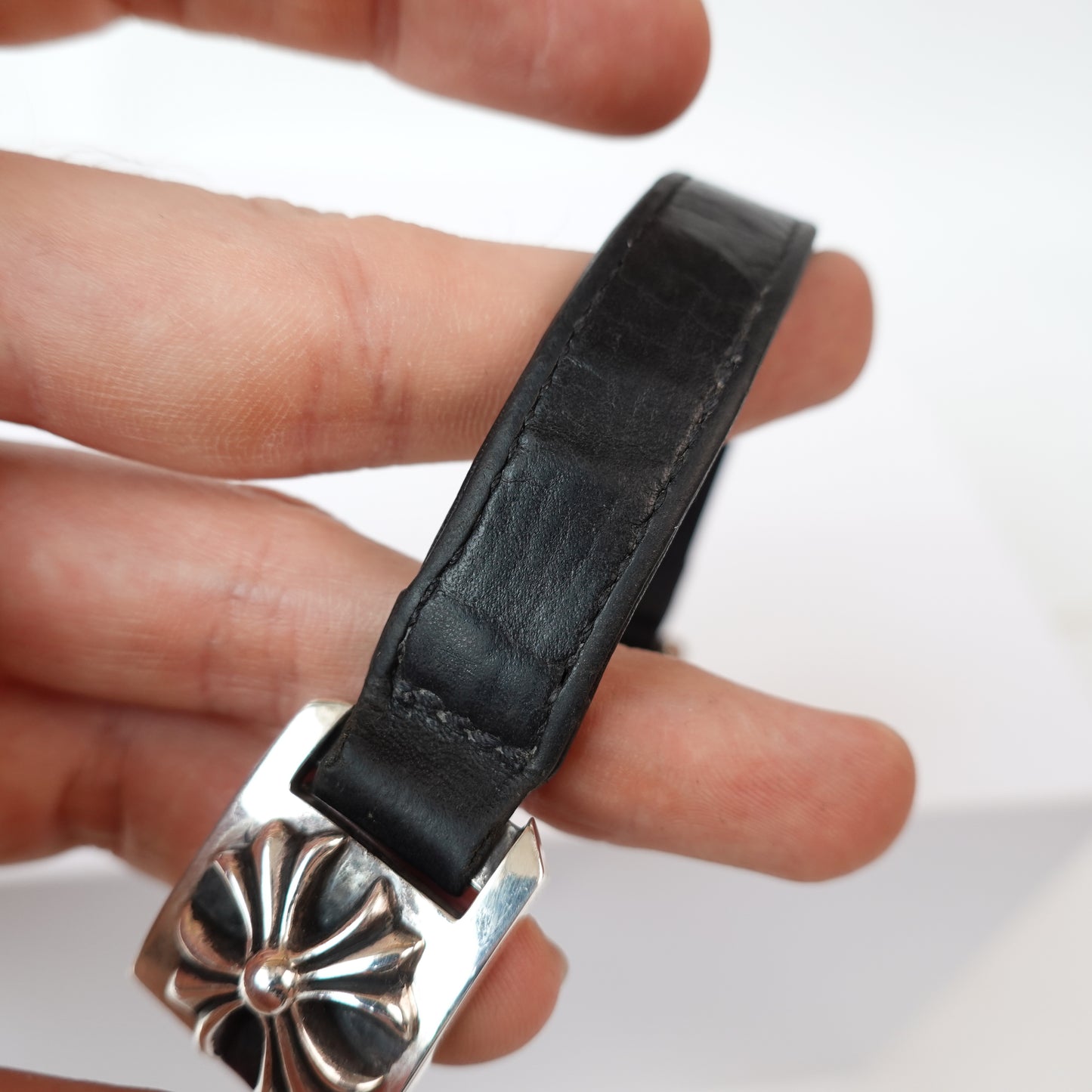 Chrome Hearts Harness Clasp Leather Bracelet