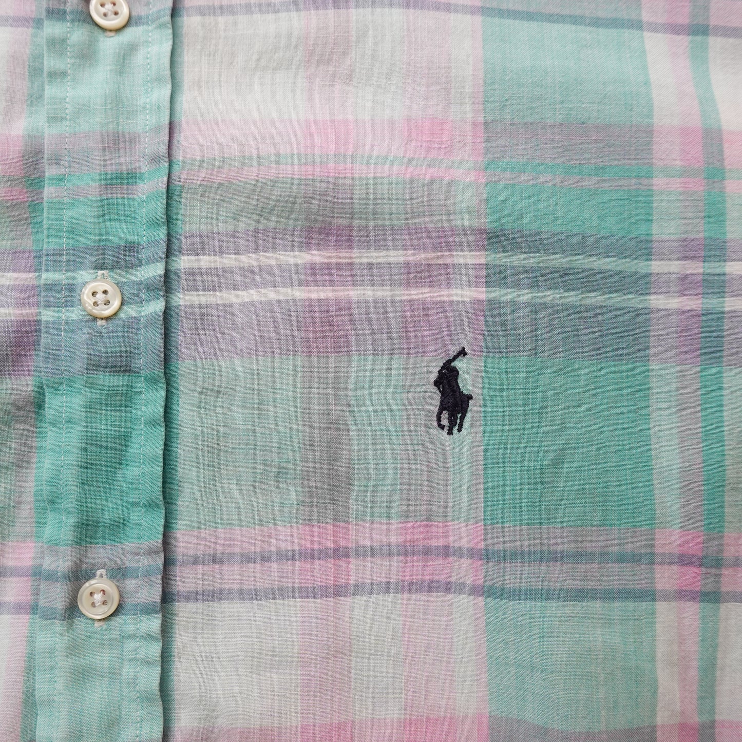 Ralph Lauren Polo Plaid SS Button Up - Size L