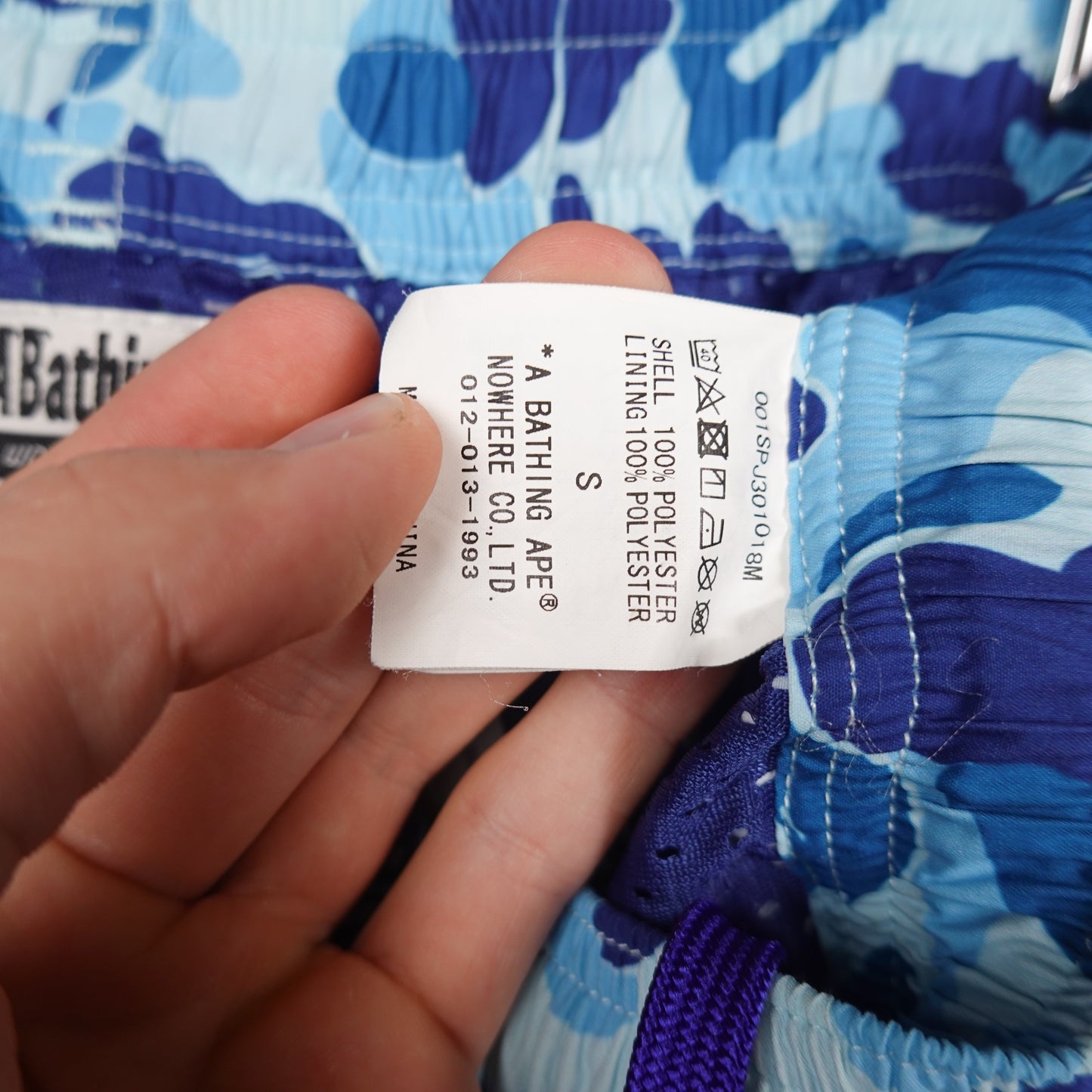 Bape Blue ABC Camo Swim Shorts - Size S