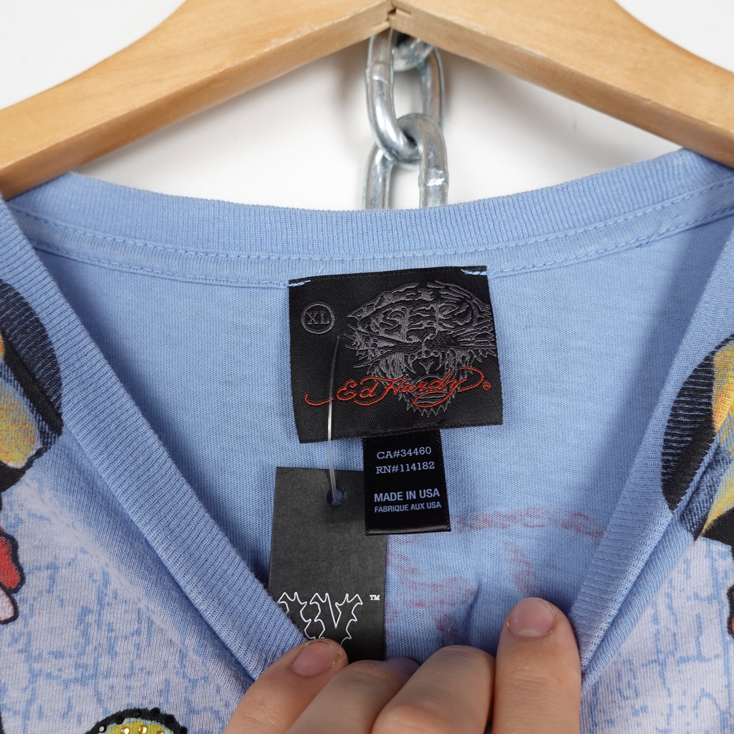 Y2K Ed Hardy Buddah Tee - Size XL