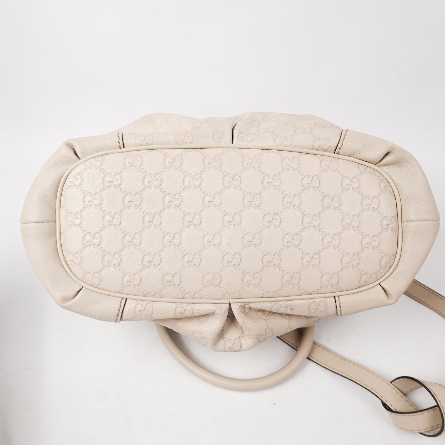 Gucci Guccissima Sukey Off-White Leather Bag