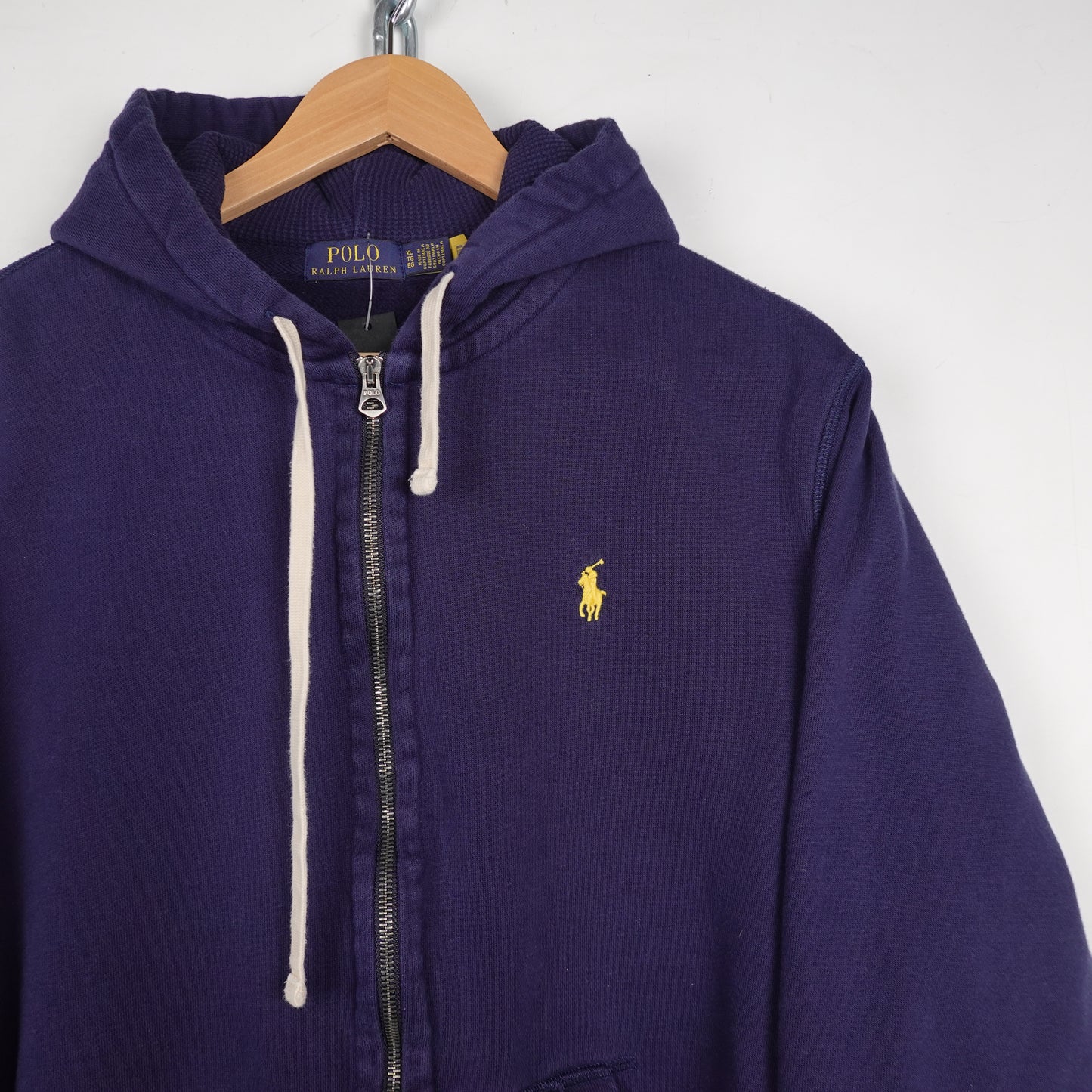 Polo RL Navy/Yellow Zip Up Hoodie - Size XL