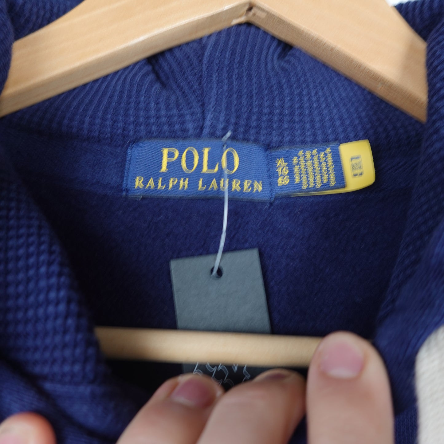 Polo RL Navy/Yellow Zip Up Hoodie - Size XL