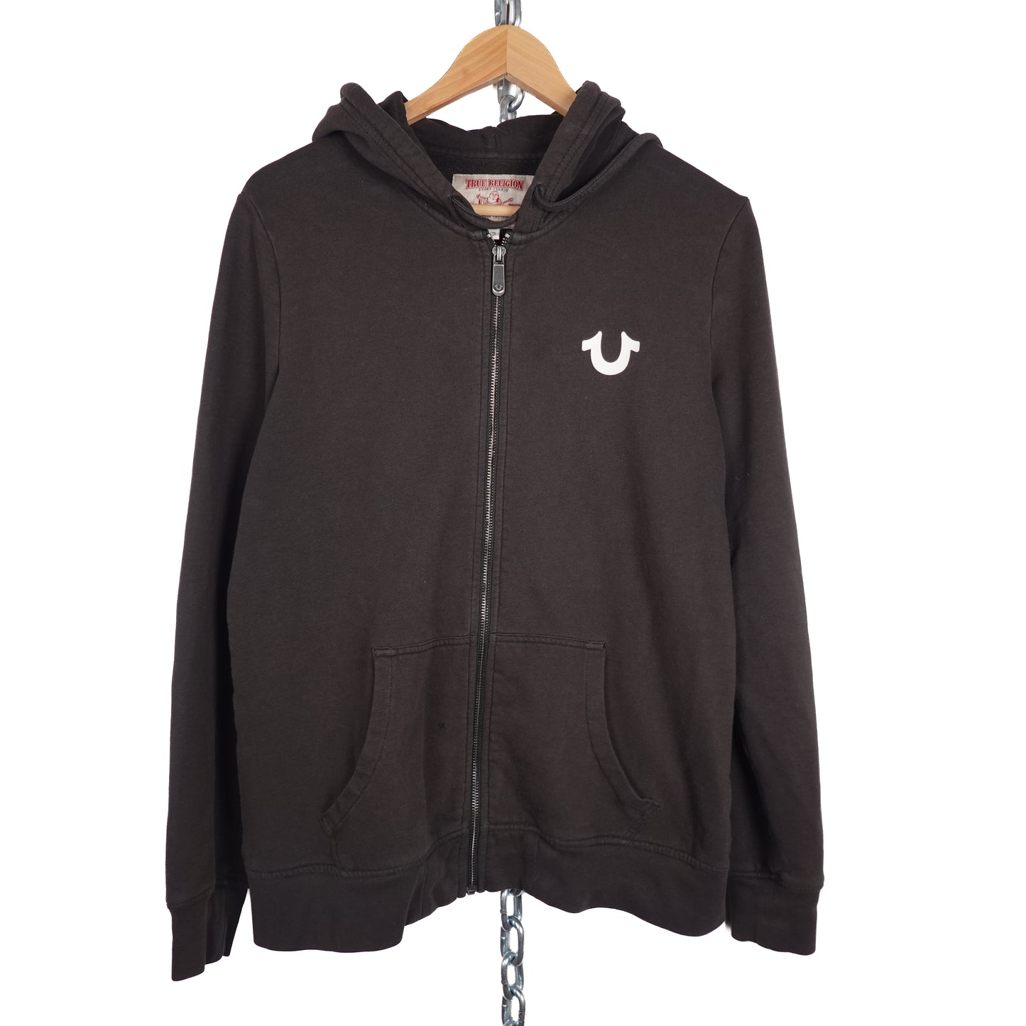True Religion Black Zip Up Hoodie - Size L