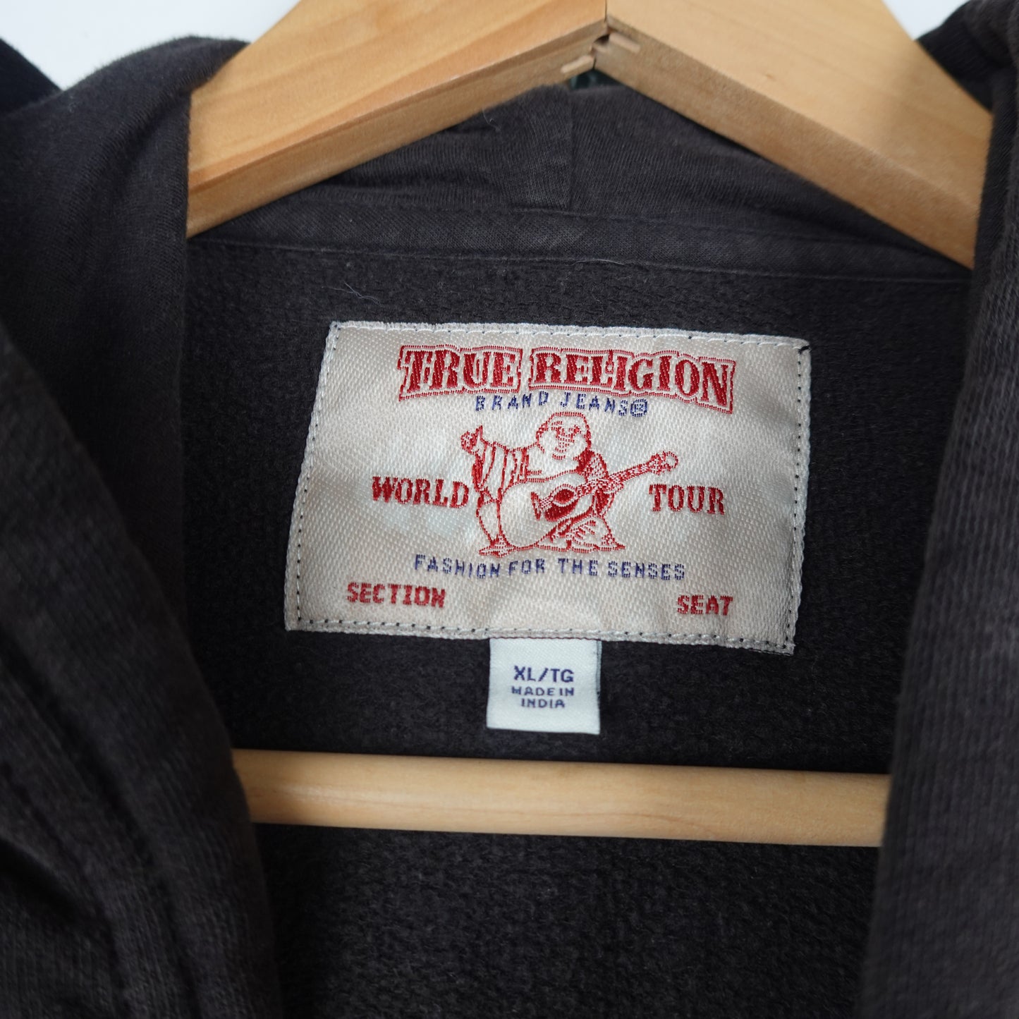True Religion Black Zip Up Hoodie - Size L