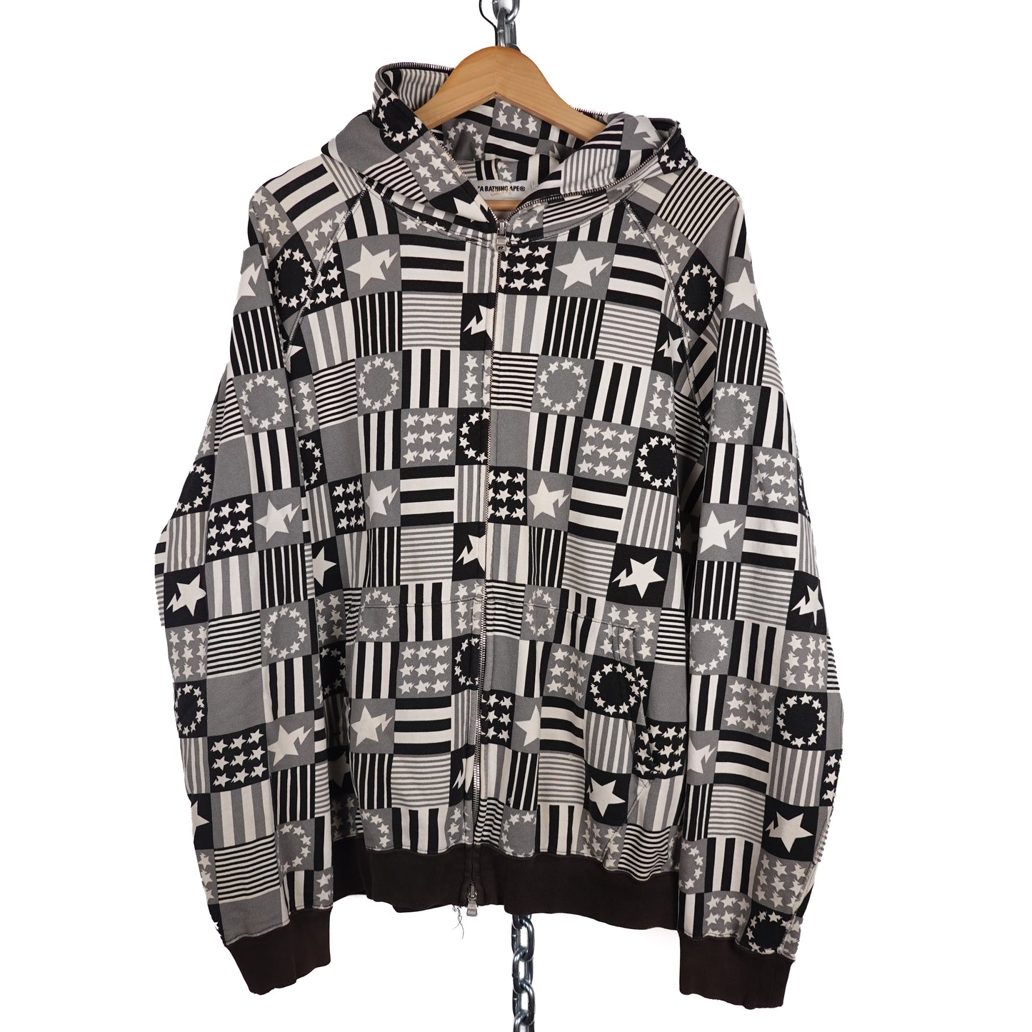 Bape Bapesta Flag Full Zip Hoodie - Size L