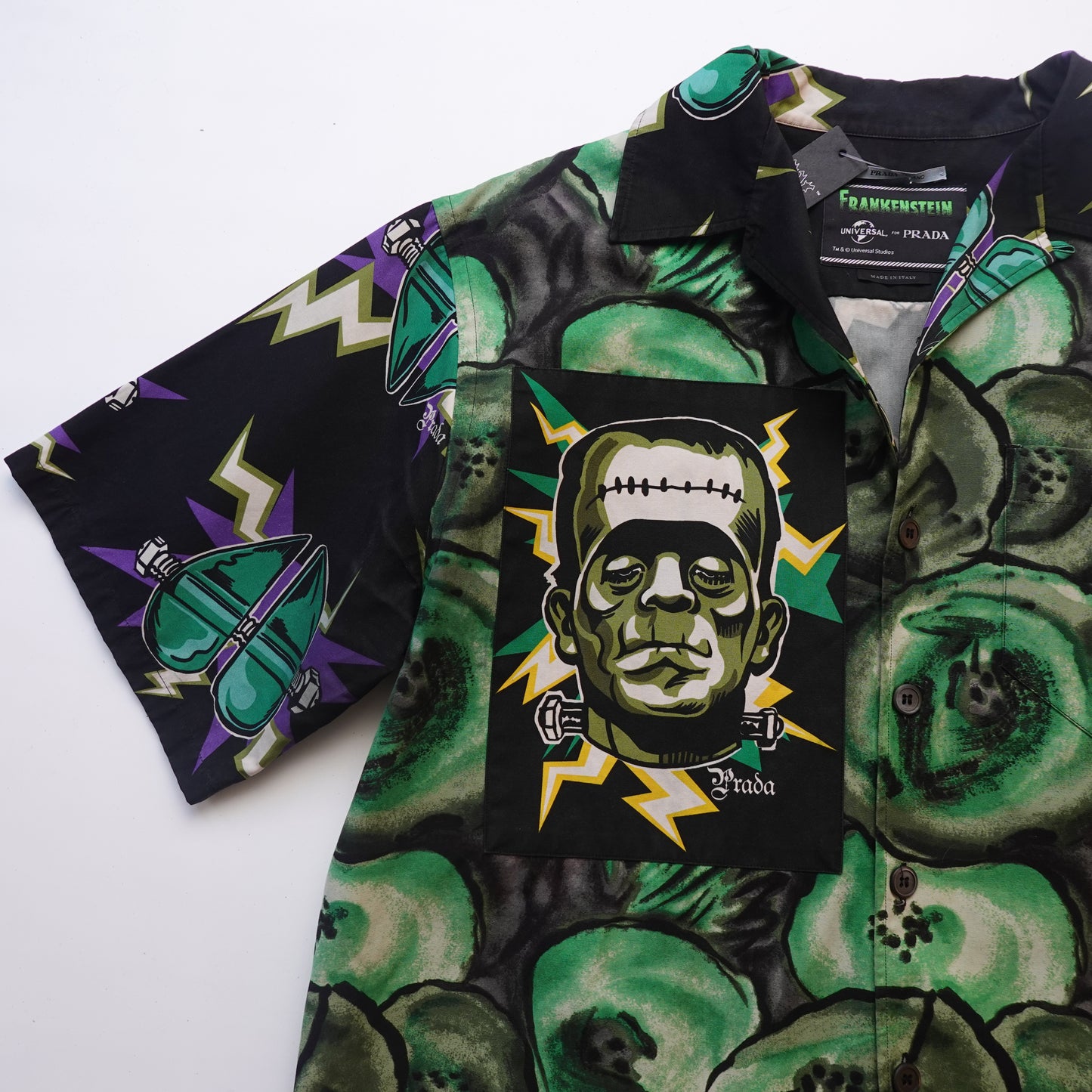 2019 Prada Frankenstein Universal SS Bowling Shirt - Size M