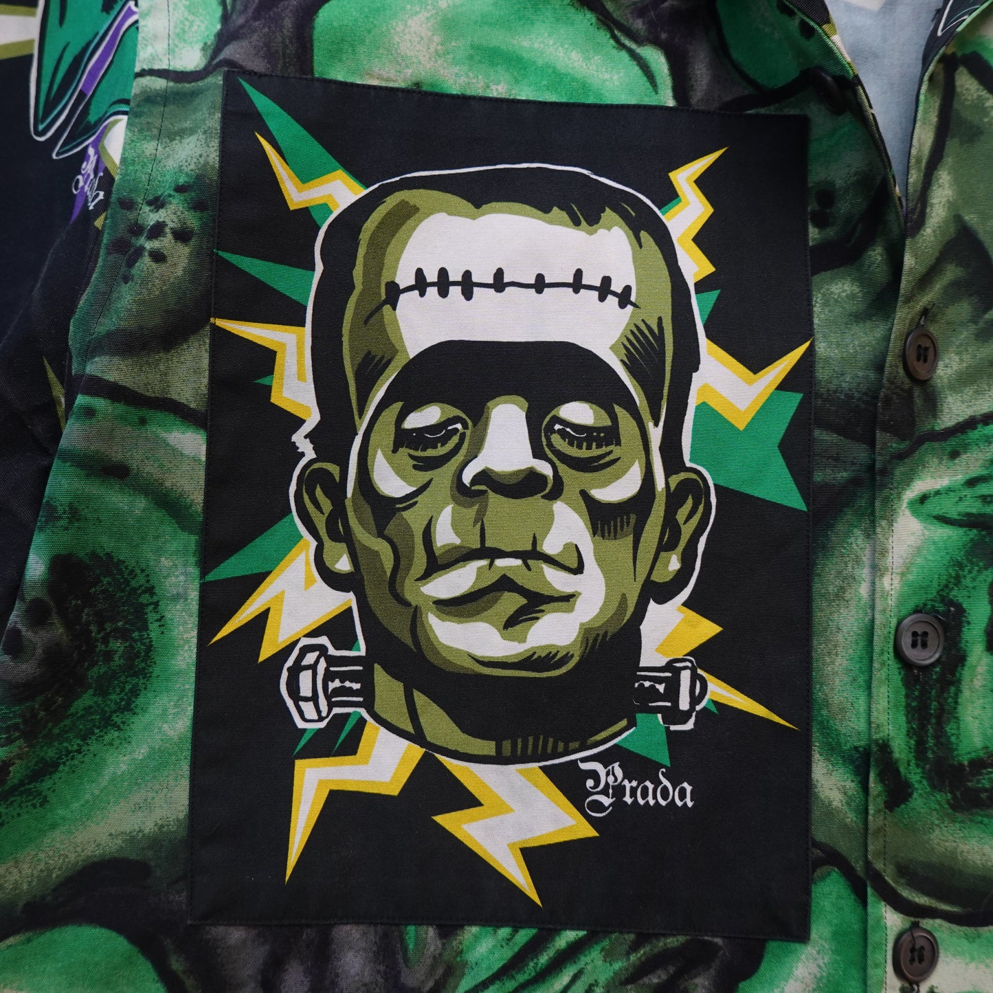 2019 Prada Frankenstein Universal SS Bowling Shirt - Size M