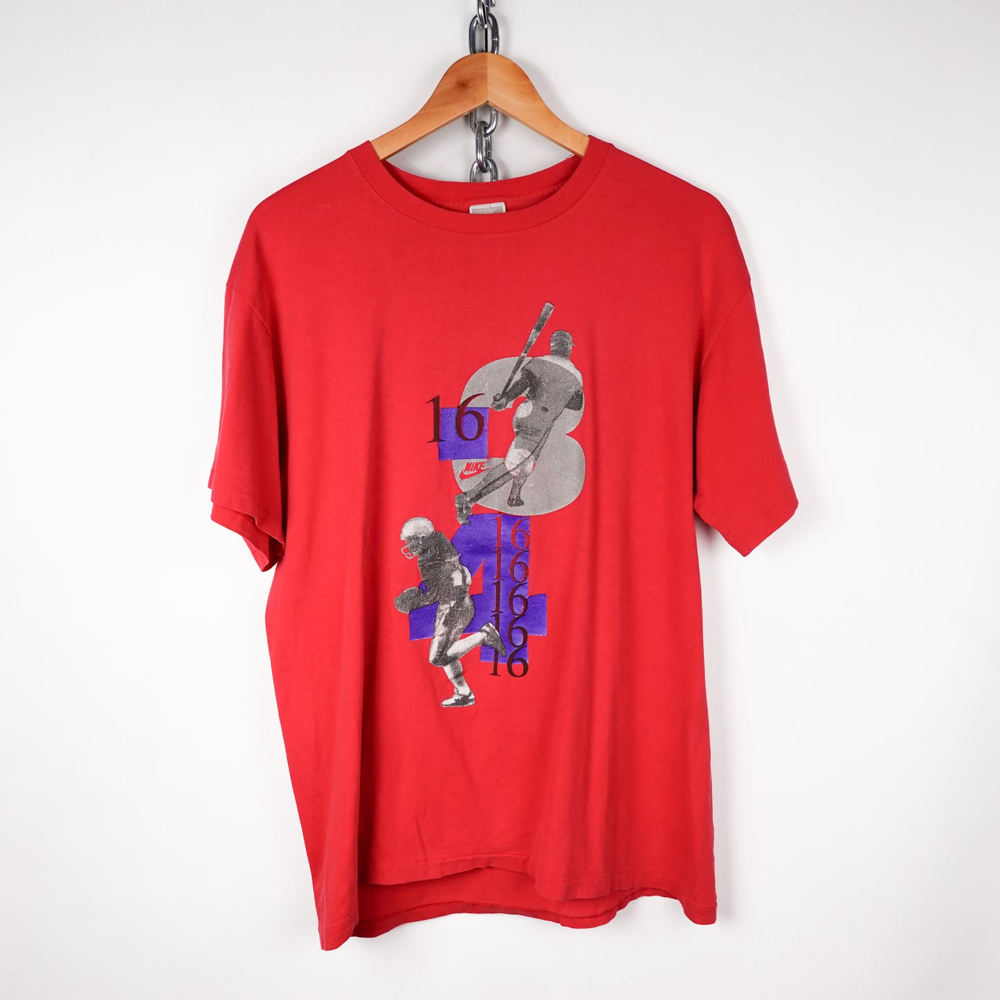 1990s Nike Bo Jackson Red Tee - Size L
