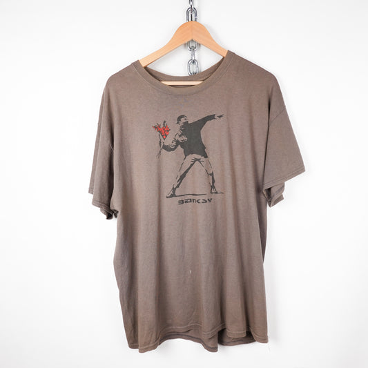 Banksy Flower Thrower Tee - Size XL