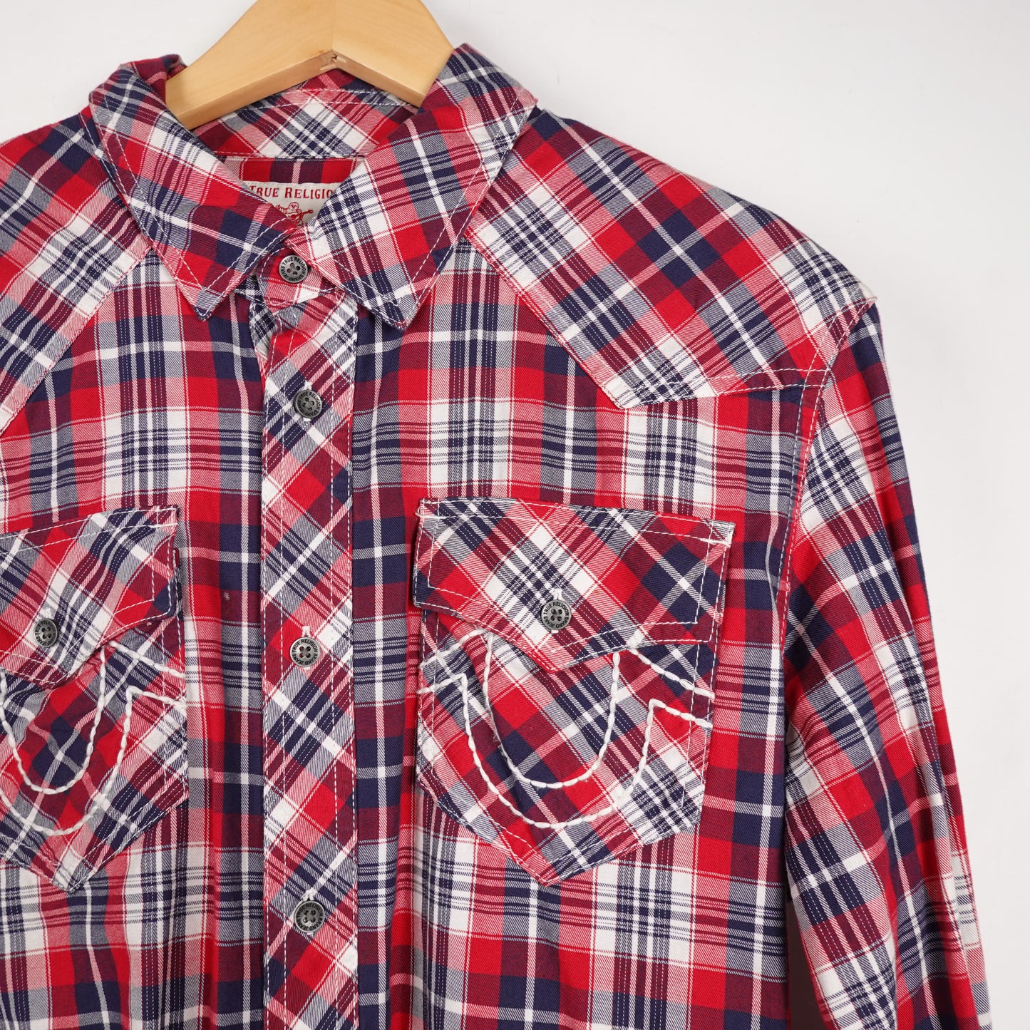 True Religion Plaid Button Up - Size M