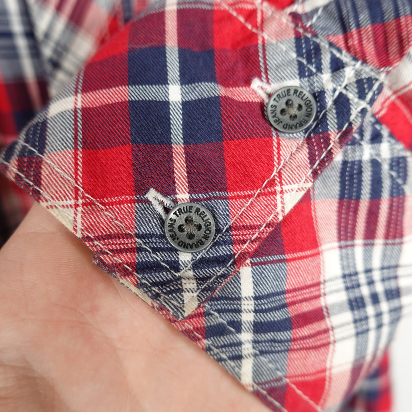 True Religion Plaid Button Up - Size M