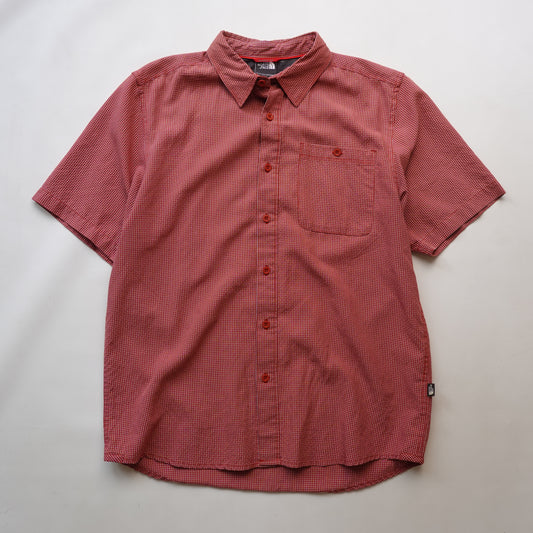 TNF Grid SS Button Up RED - Size M