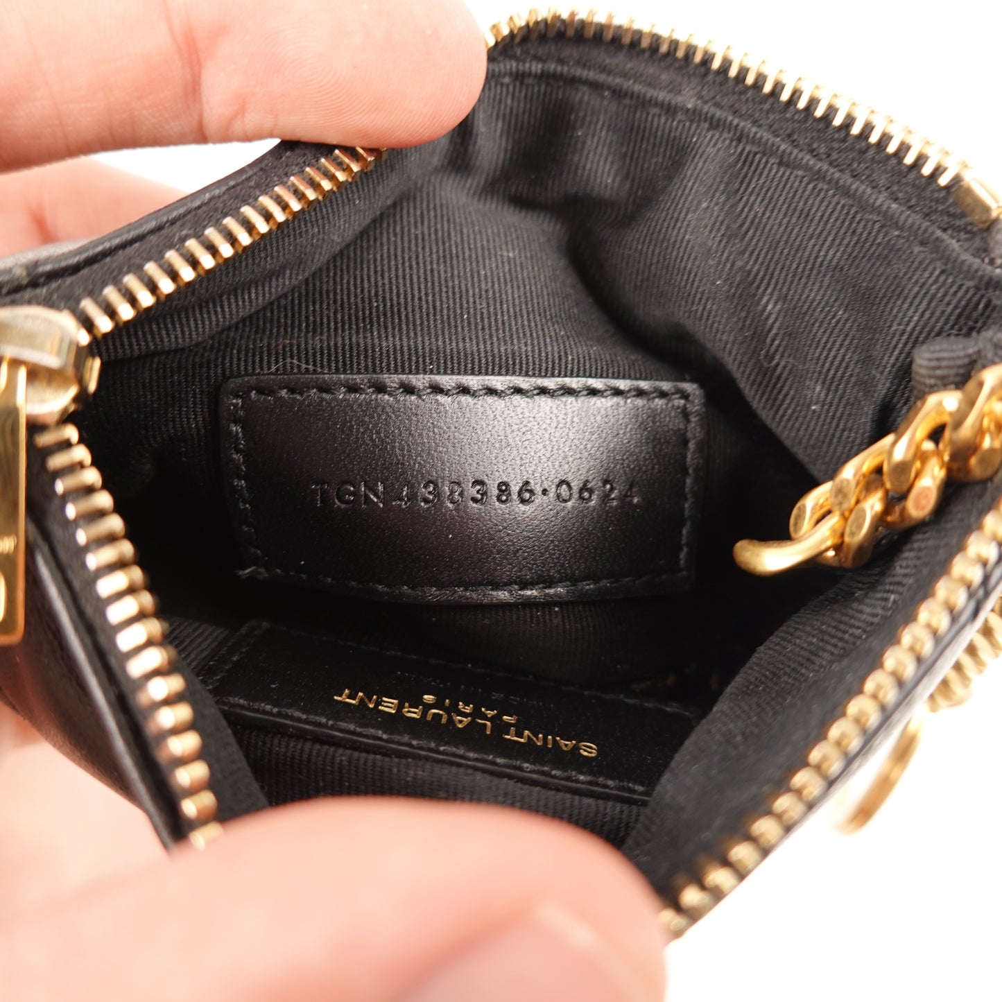 Saint Laurent Calfskin Matelasse Key Pouch