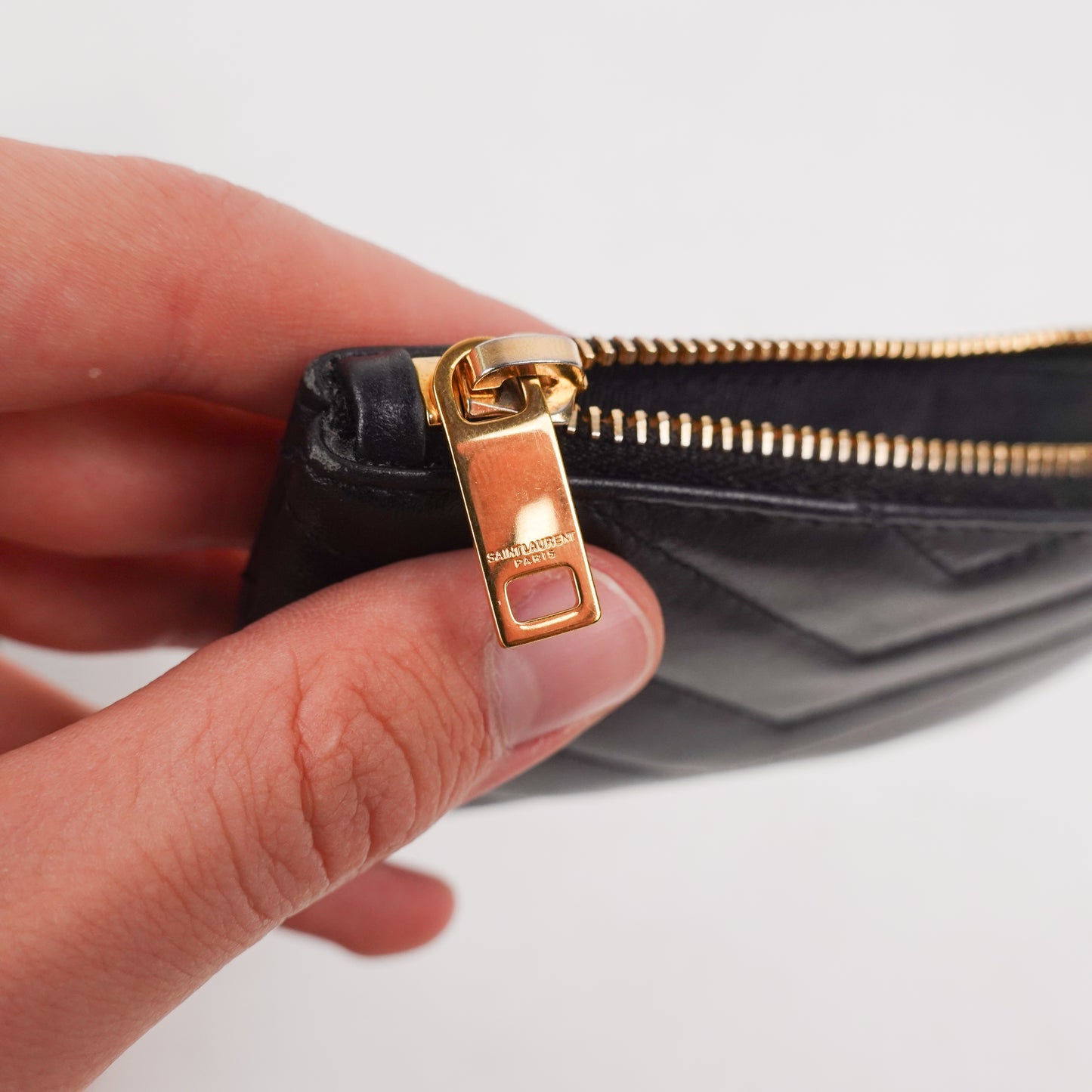 Saint Laurent Calfskin Matelasse Key Pouch