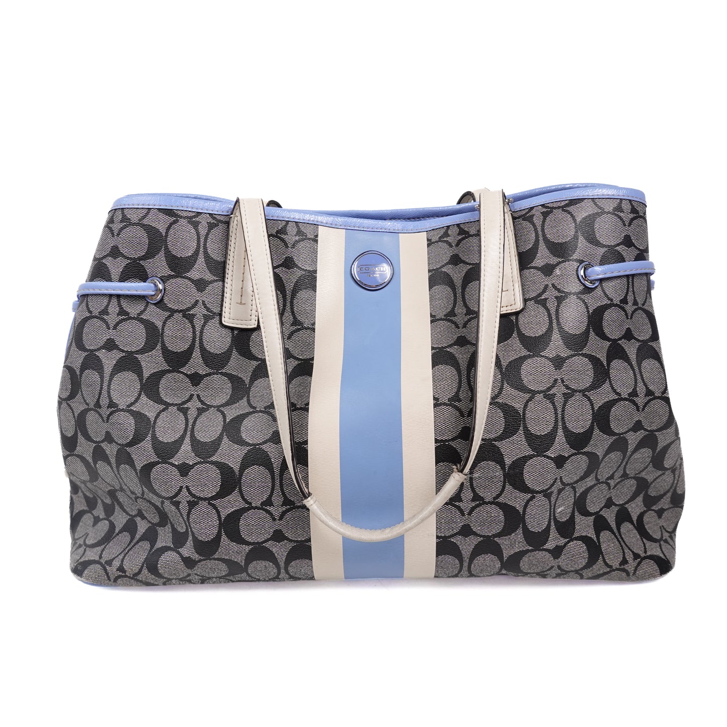 Coach Signature Stripe PVC Carryall Tote