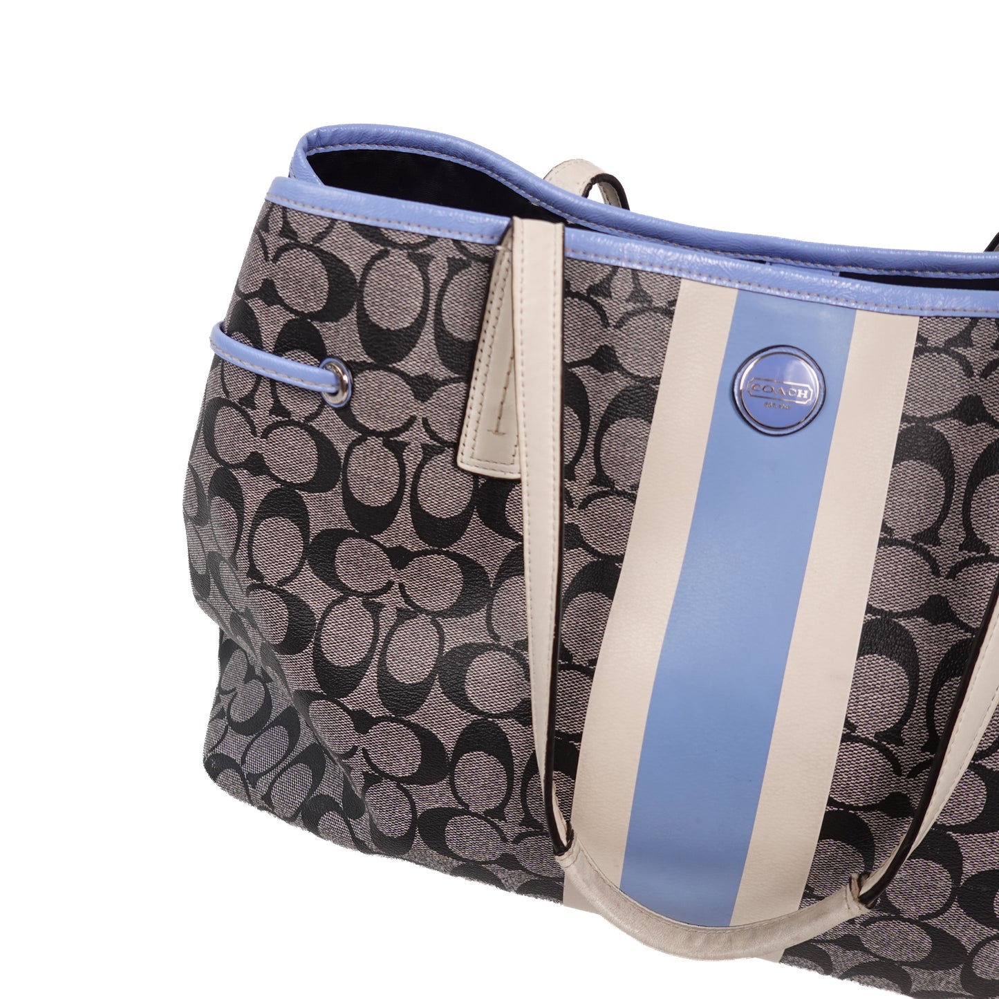 Coach Signature Stripe PVC Carryall Tote