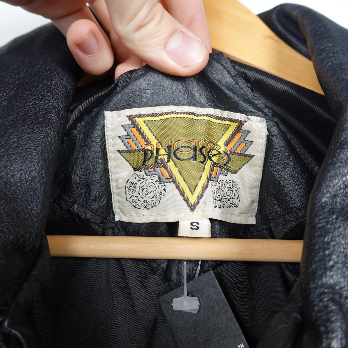 1990s Genuine Leather Flag Jacket - Size S