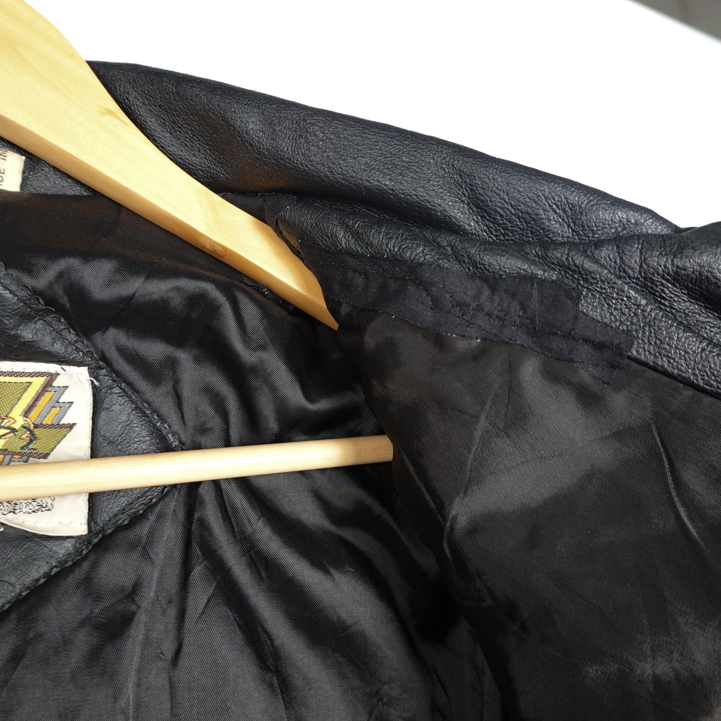 1990s Genuine Leather Flag Jacket - Size S