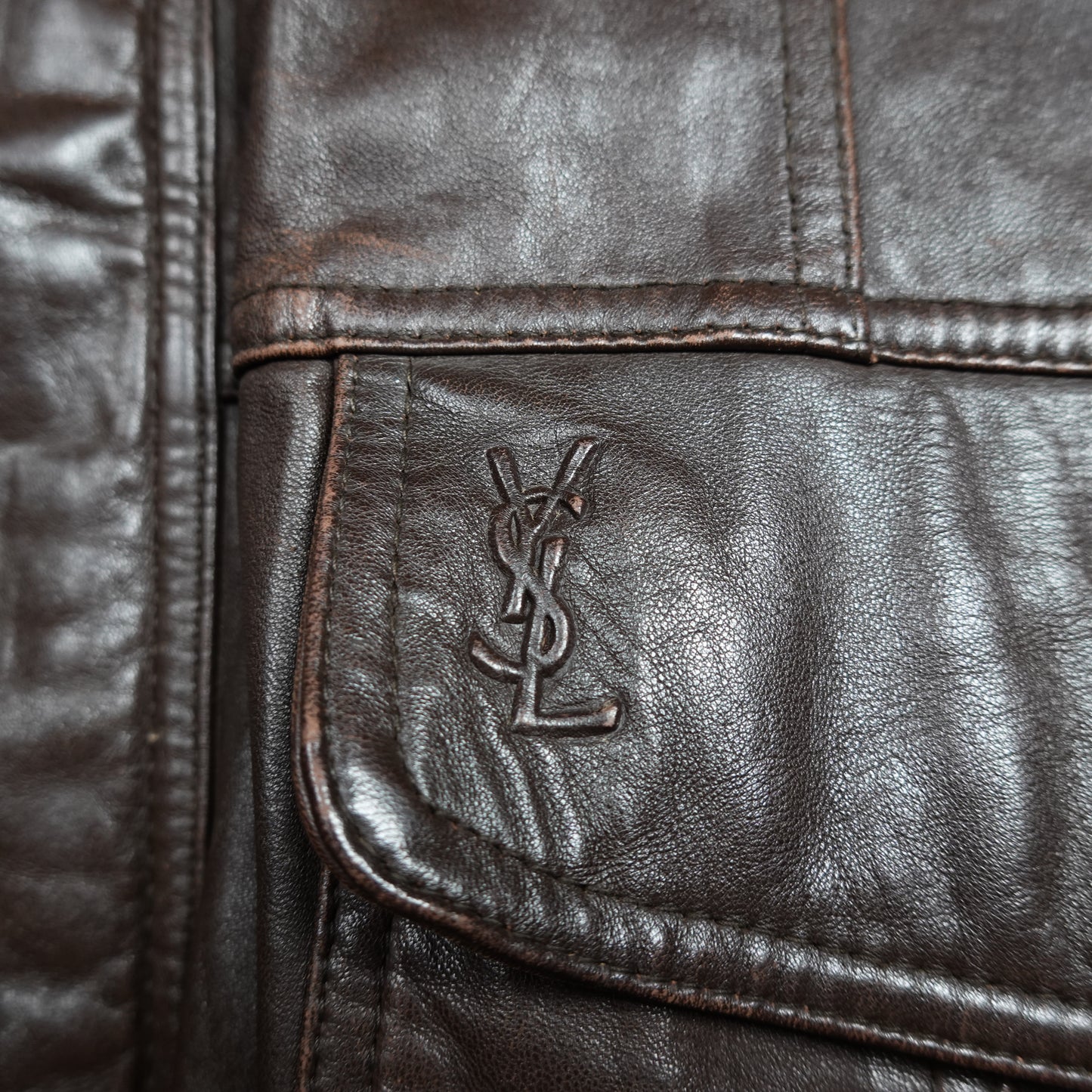 Vintage YSL Leather Jacket - Size XL