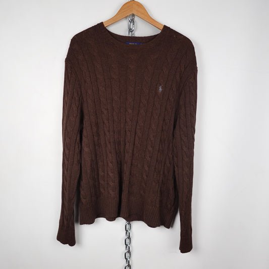 Polo RL Brown Cable Knit - Size XL