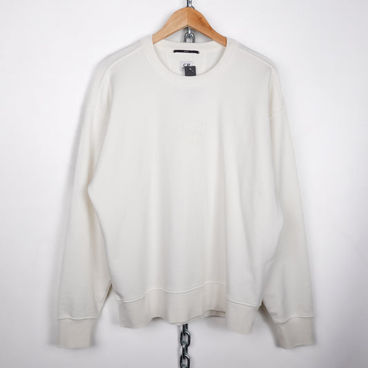 C.P. Company Embroidered White Crewneck - Size M