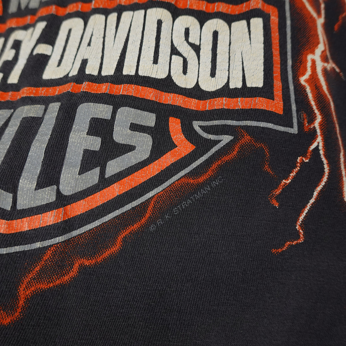 1990s Harley-Davidson Lighting AOP Tee - Size M