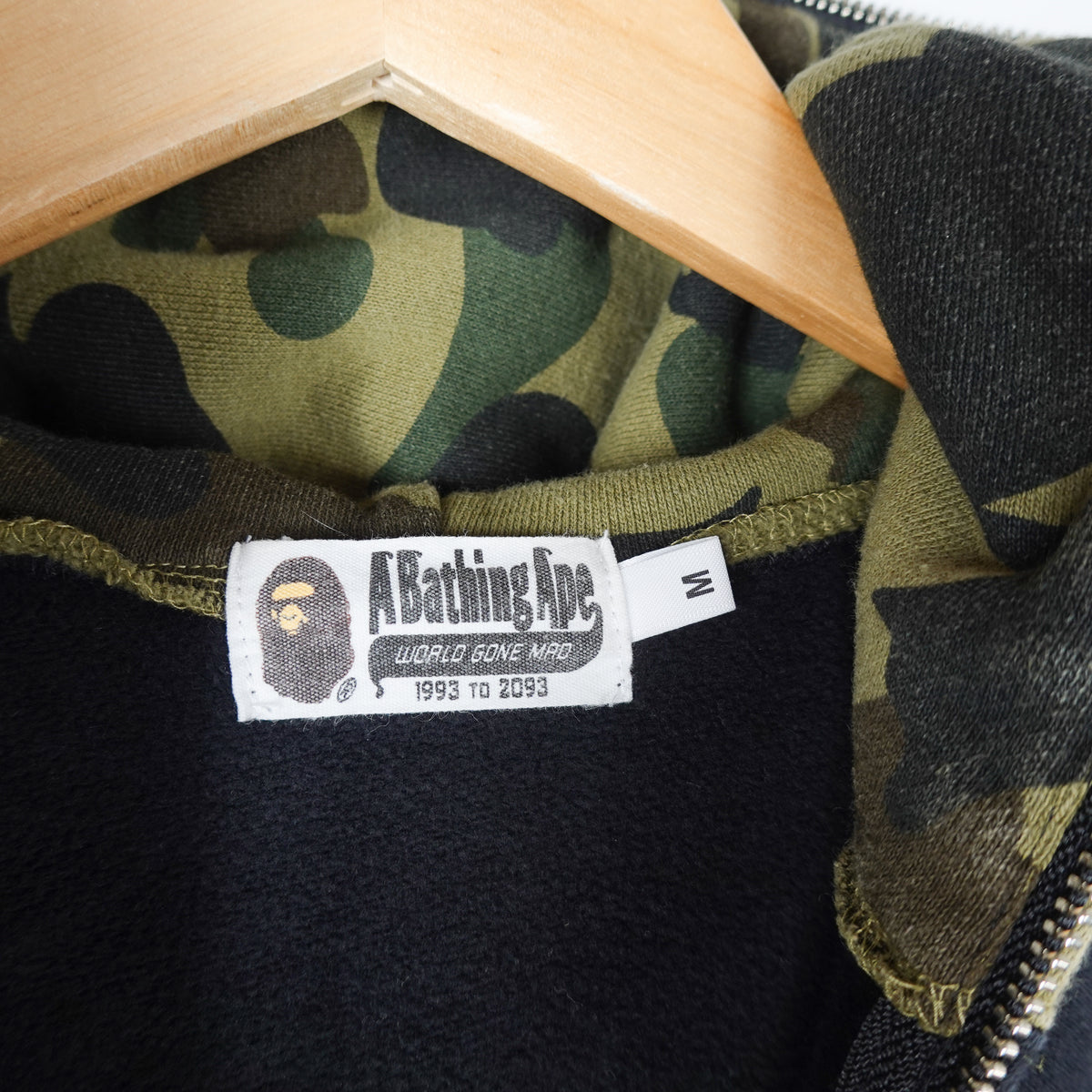 Bape Full Zip Camo Hoodie - Size M