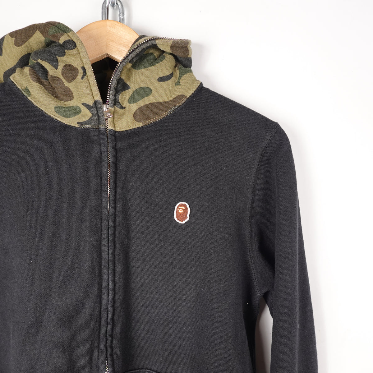 Bape Full Zip Camo Hoodie - Size M