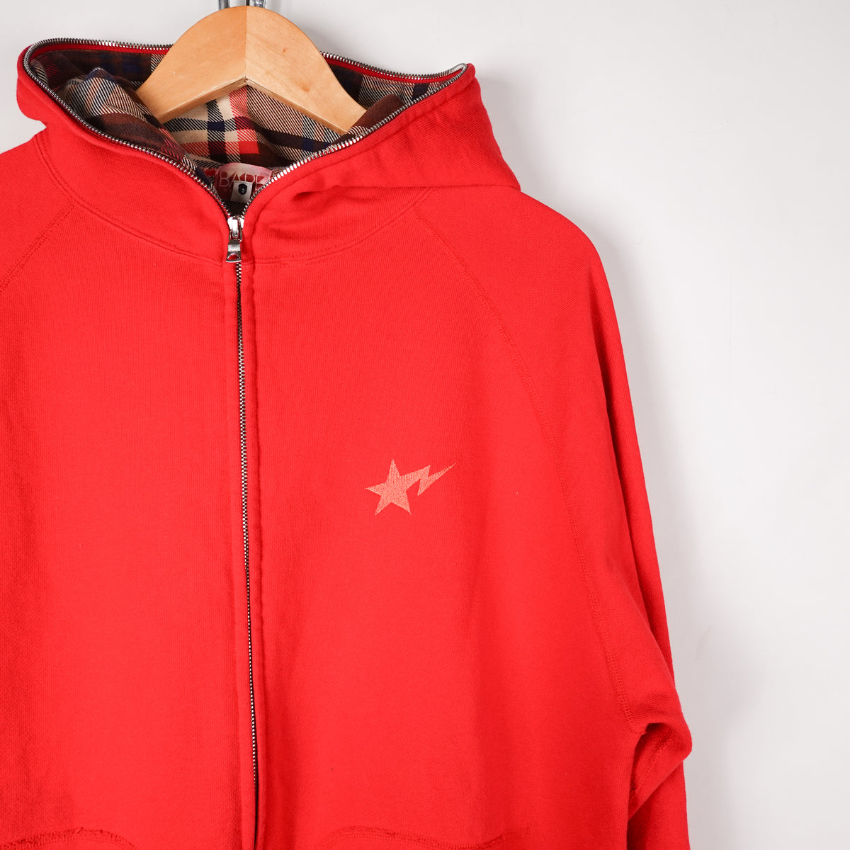 Vintage Bape Red Full Zip Hoodie - Size L