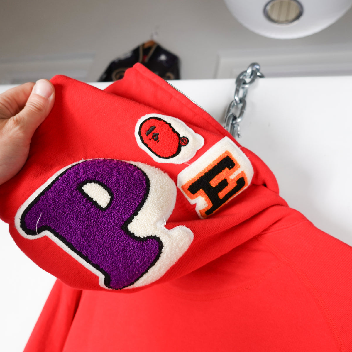 Vintage Bape Red Full Zip Hoodie - Size L