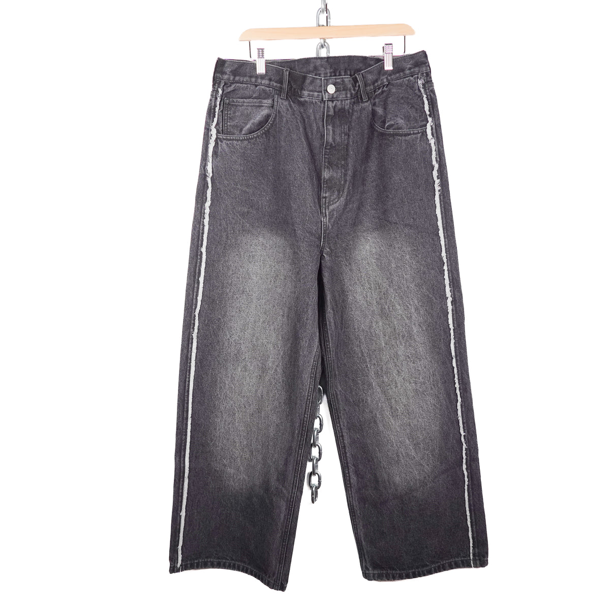 Beams Fringe Baggy Denim Pant - Size XL