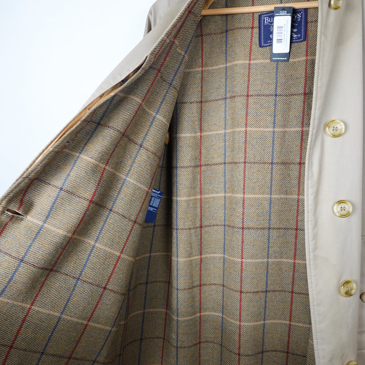 Vintage Burberry Wool lined Hooded Trench Coat - Women's L