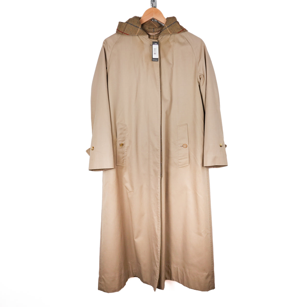 Vintage Burberry Wool lined Hooded Trench Coat - Women's L