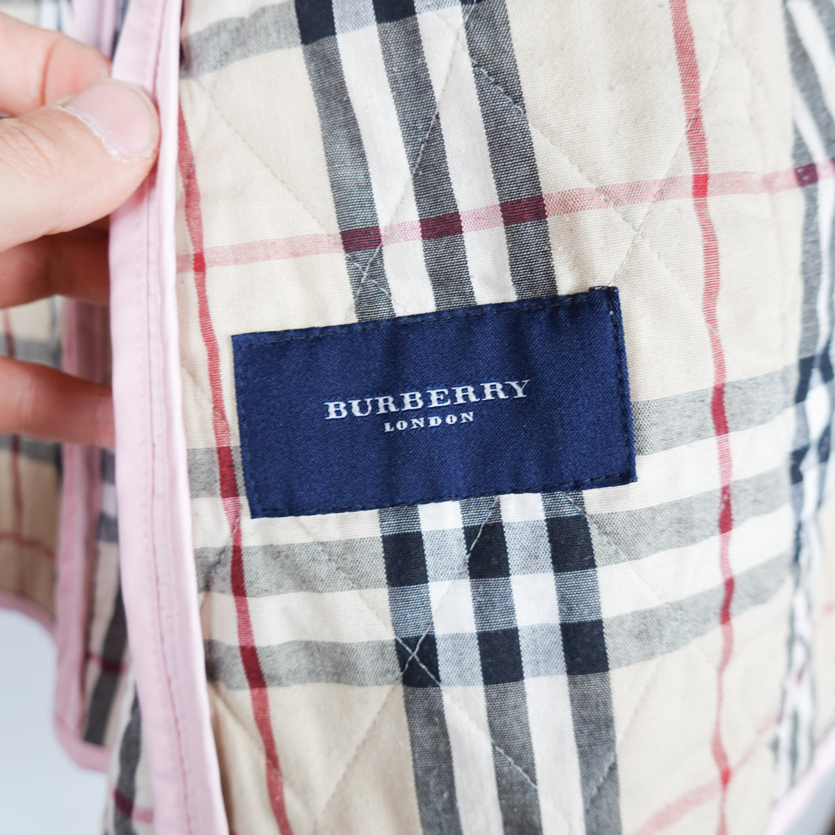 Burberry Pink Quilted Jacket - Women's L