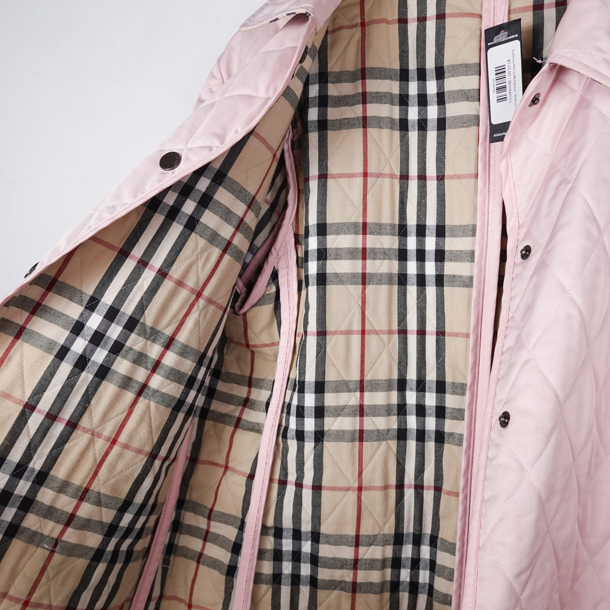 Burberry Pink Quilted Jacket - Women's L