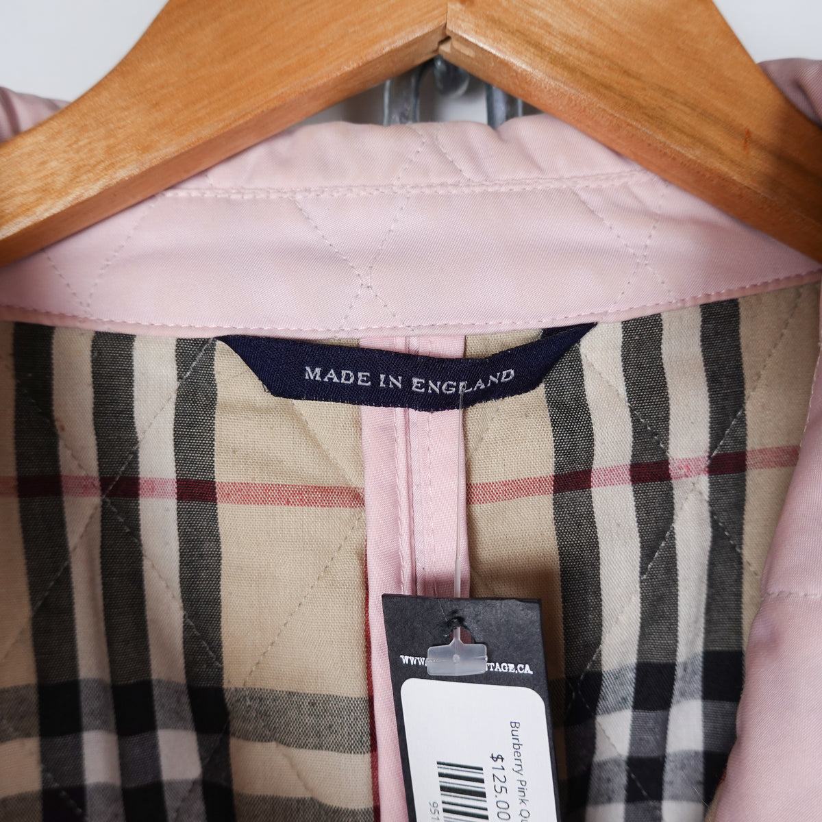 Burberry Pink Quilted Jacket - Women's L